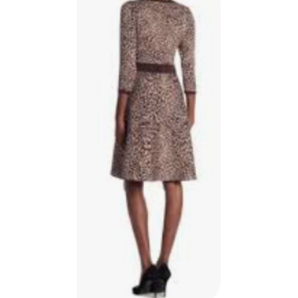 Nina Leonard Animal Print Sweater Dress - Size Large - Picture 3 of 7